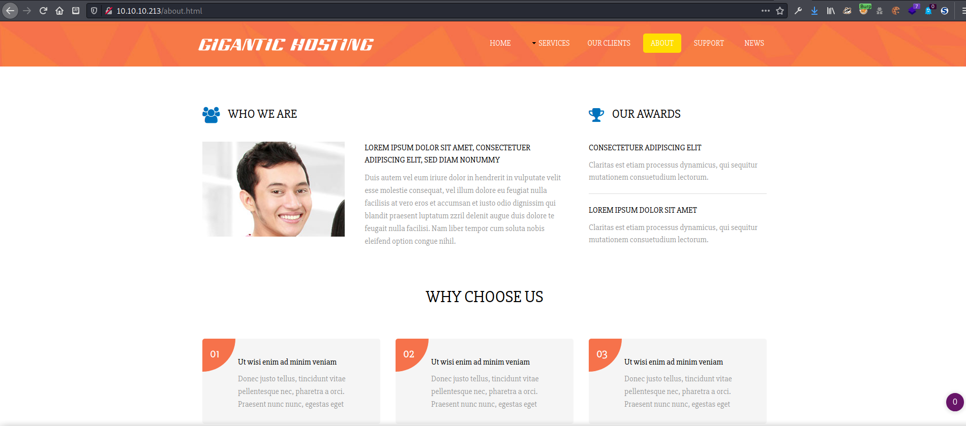 Image of the about page