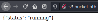 Json data showing status running
