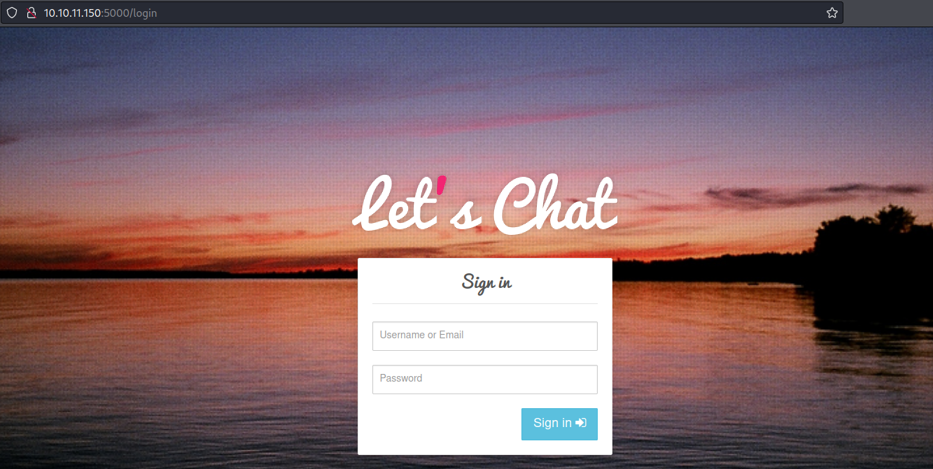 Let’s chat login page