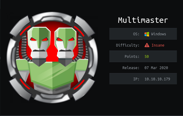 Descriptive information card on the machine multimaster