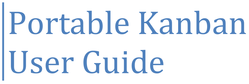 The user manual for the portable kanban executable