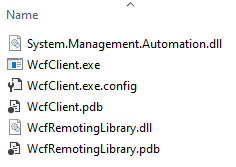 A list of the output files after the successful build of the project