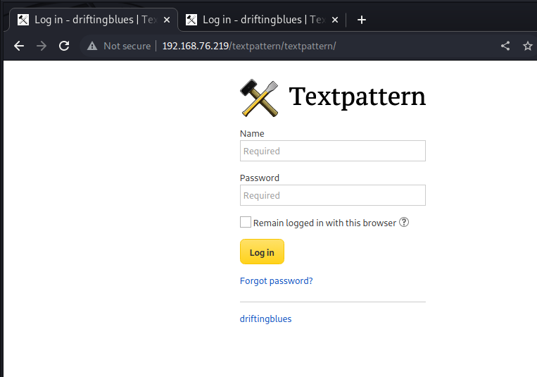 login page